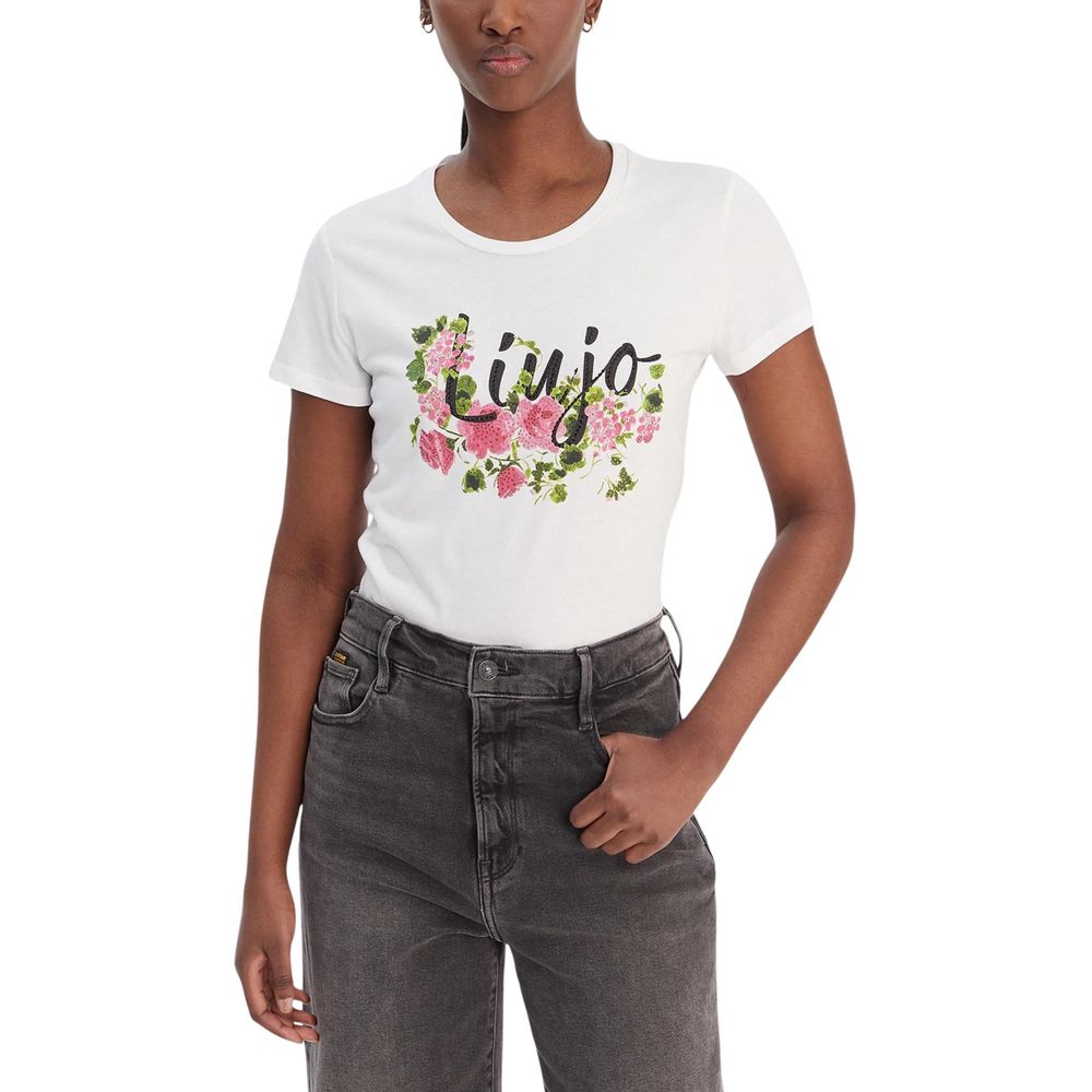 Liu Jo Cream Cotton T-Shirt