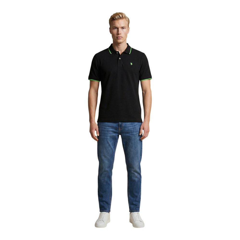 U.S. POLO ASSN. Black Cotton Polo Shirt