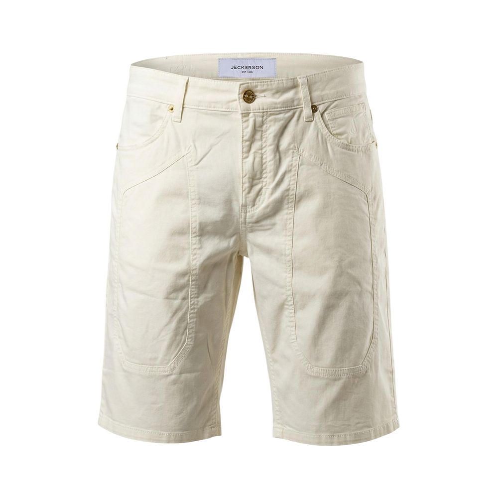 Jeckerson Cream Cotton Bermuda Shorts