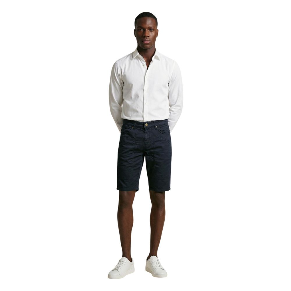 Jeckerson Blue Cotton Bermuda Shorts