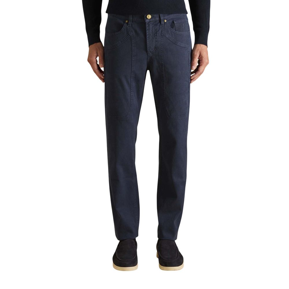 Jeckerson Blue Elastane Skinny Pants