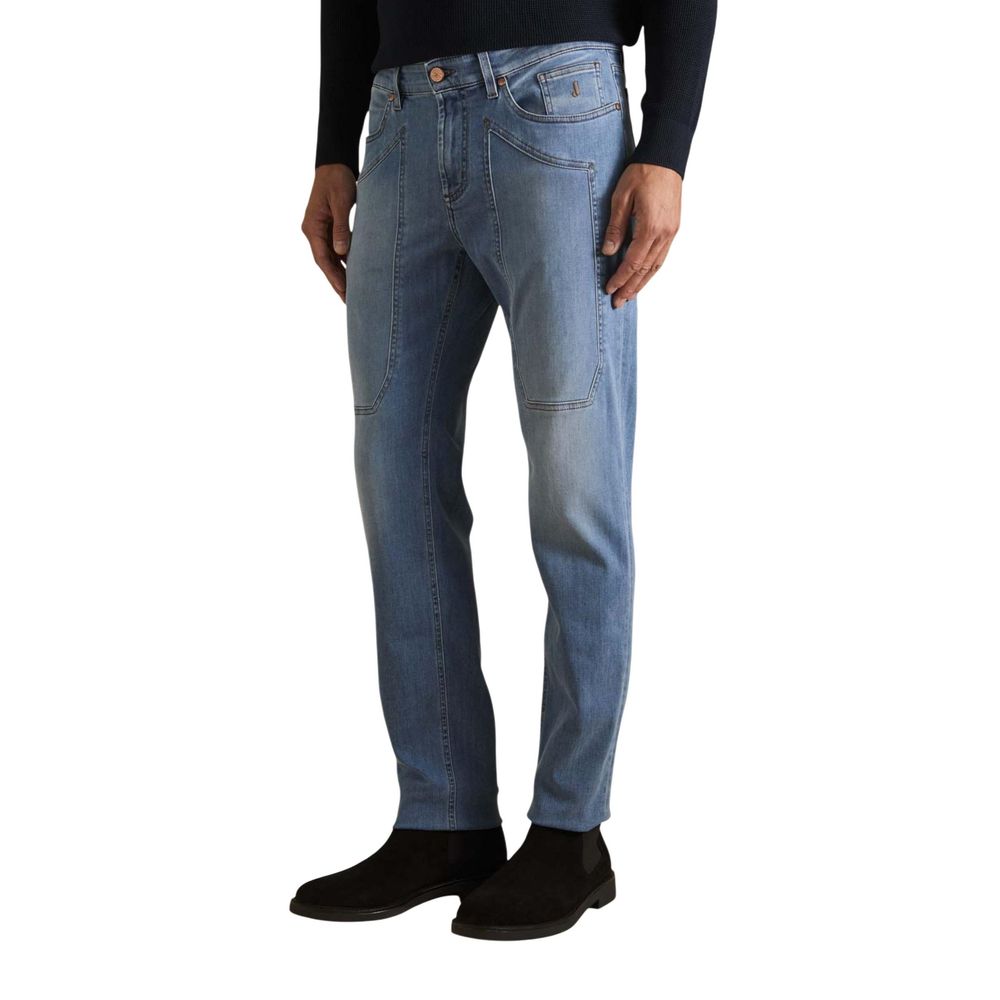 Jeckerson Light Blue Recycled Polyester Skinny Jeans
