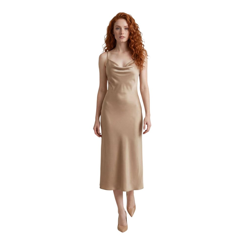Guess Beige Lyocell Long Dress