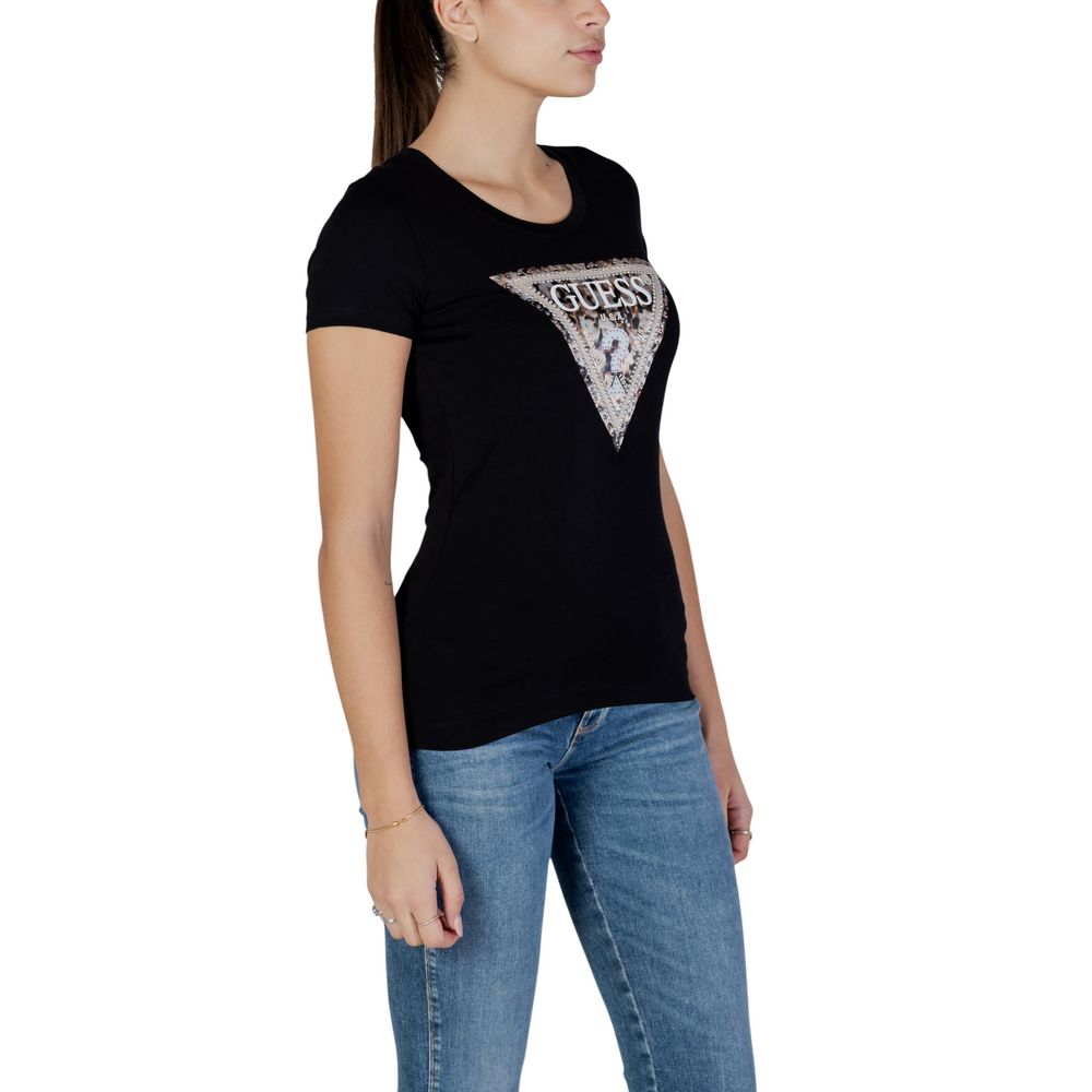 Guess Black Cotton T-Shirt