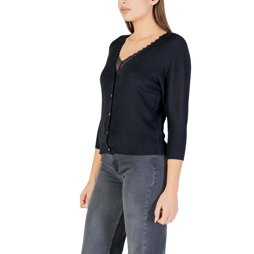 Morgan De Toi Black Polyester Cardigan