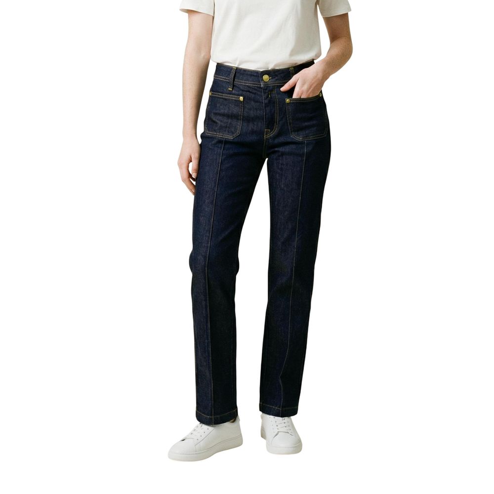 Replay Blue Cotton Mom Jeans