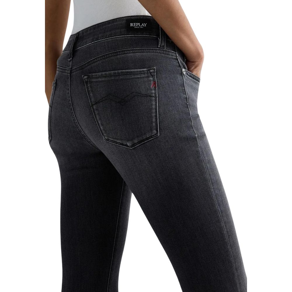 Replay Black Cotton Relaxed Fit Jeans