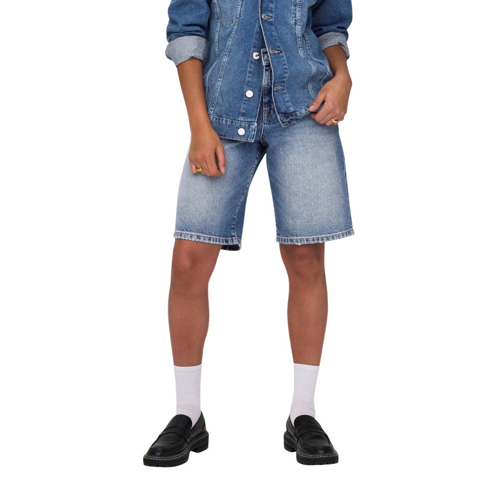 Only Blue Cotton Bermuda Shorts