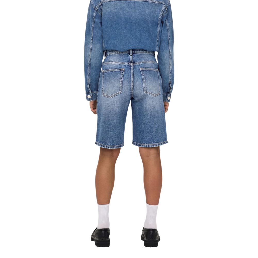 Only Blue Cotton Bermuda Shorts