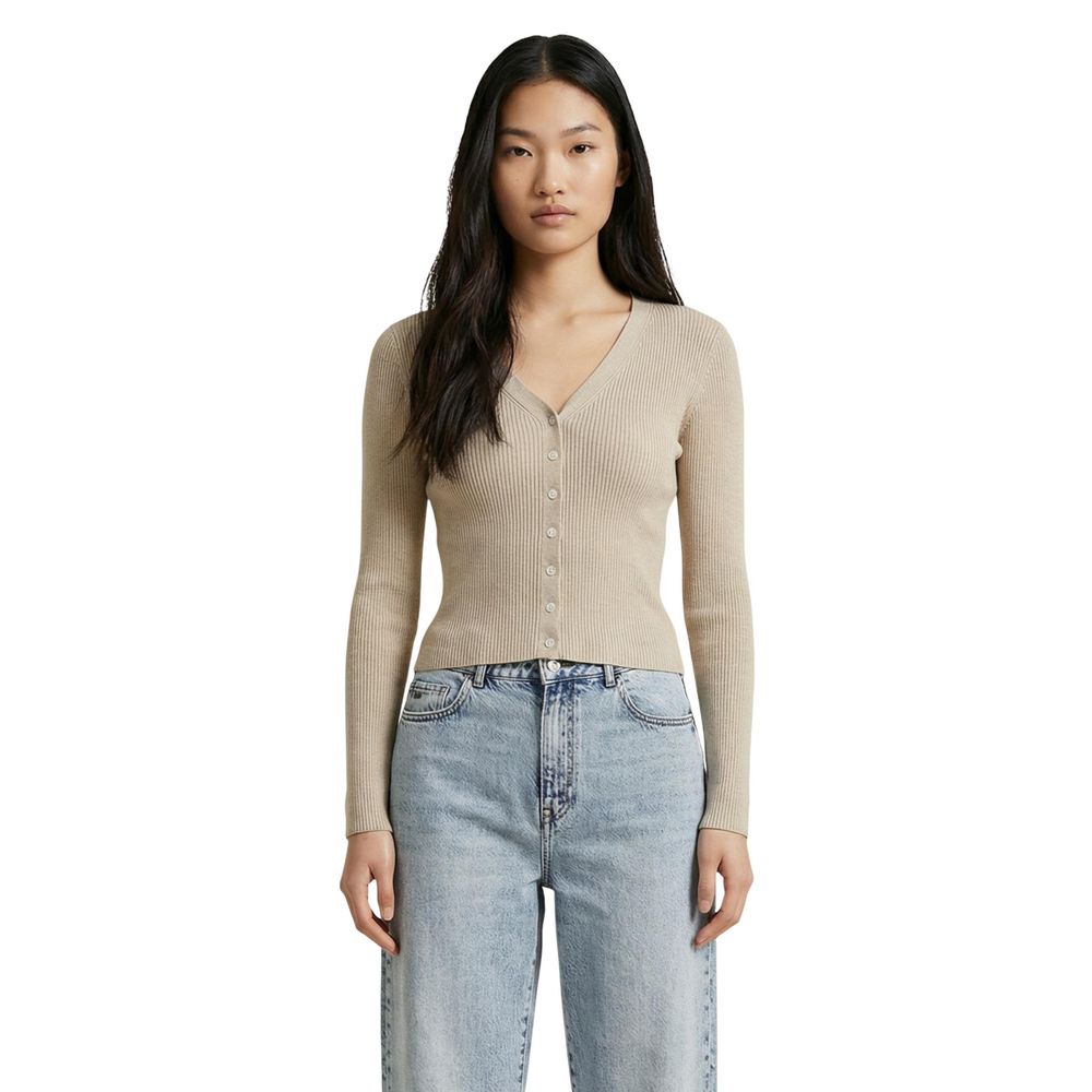 Only Beige Viscose Cardigan