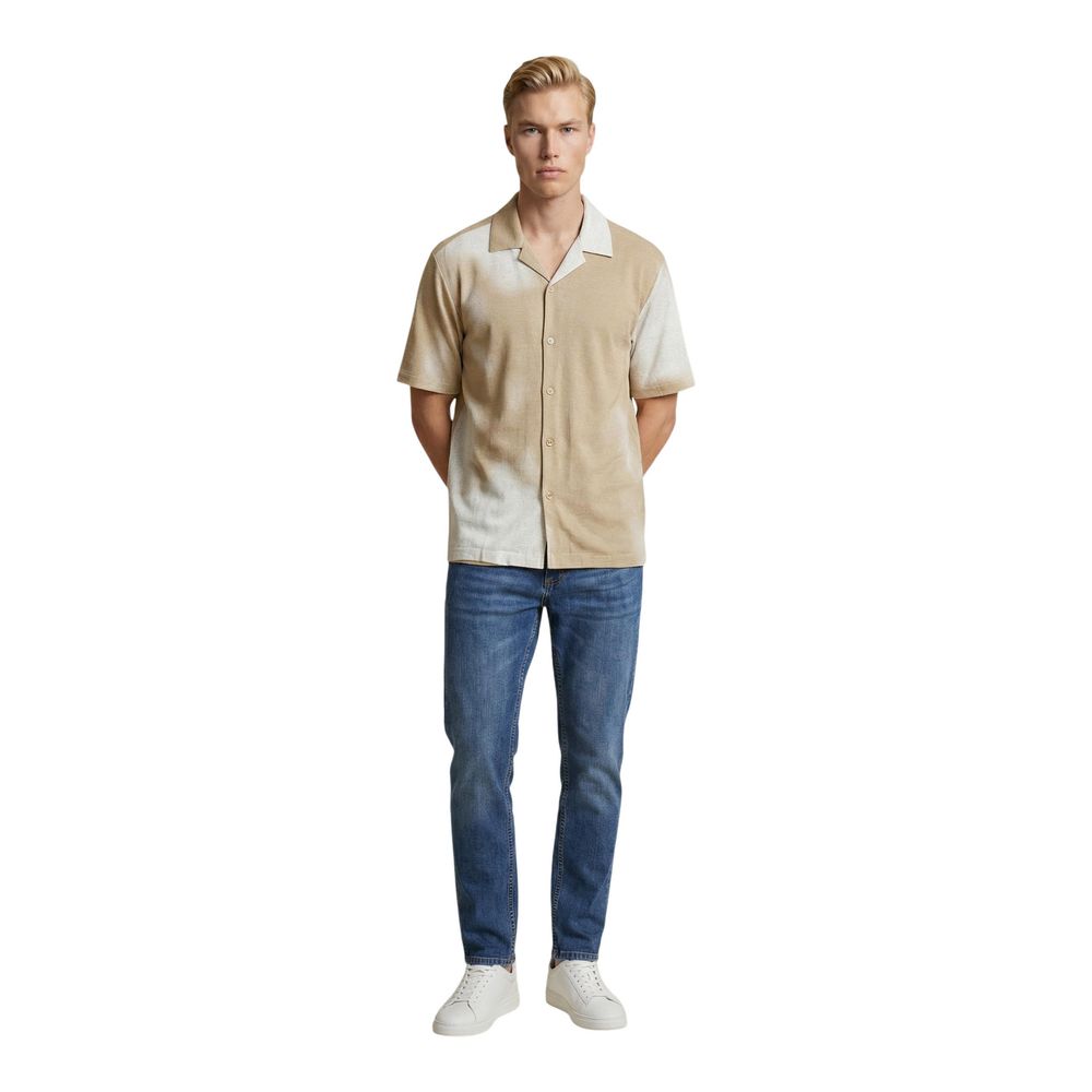 Only & Sons Beige Viscose Shortsleeve Shirt