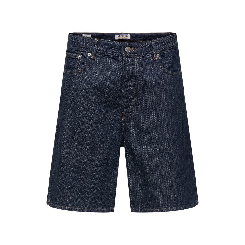 Only & Sons Blue Cotton Bermuda Shorts
