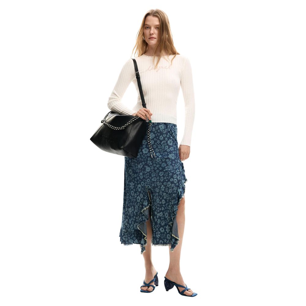 Desigual Blue Lyocell Long Skirt