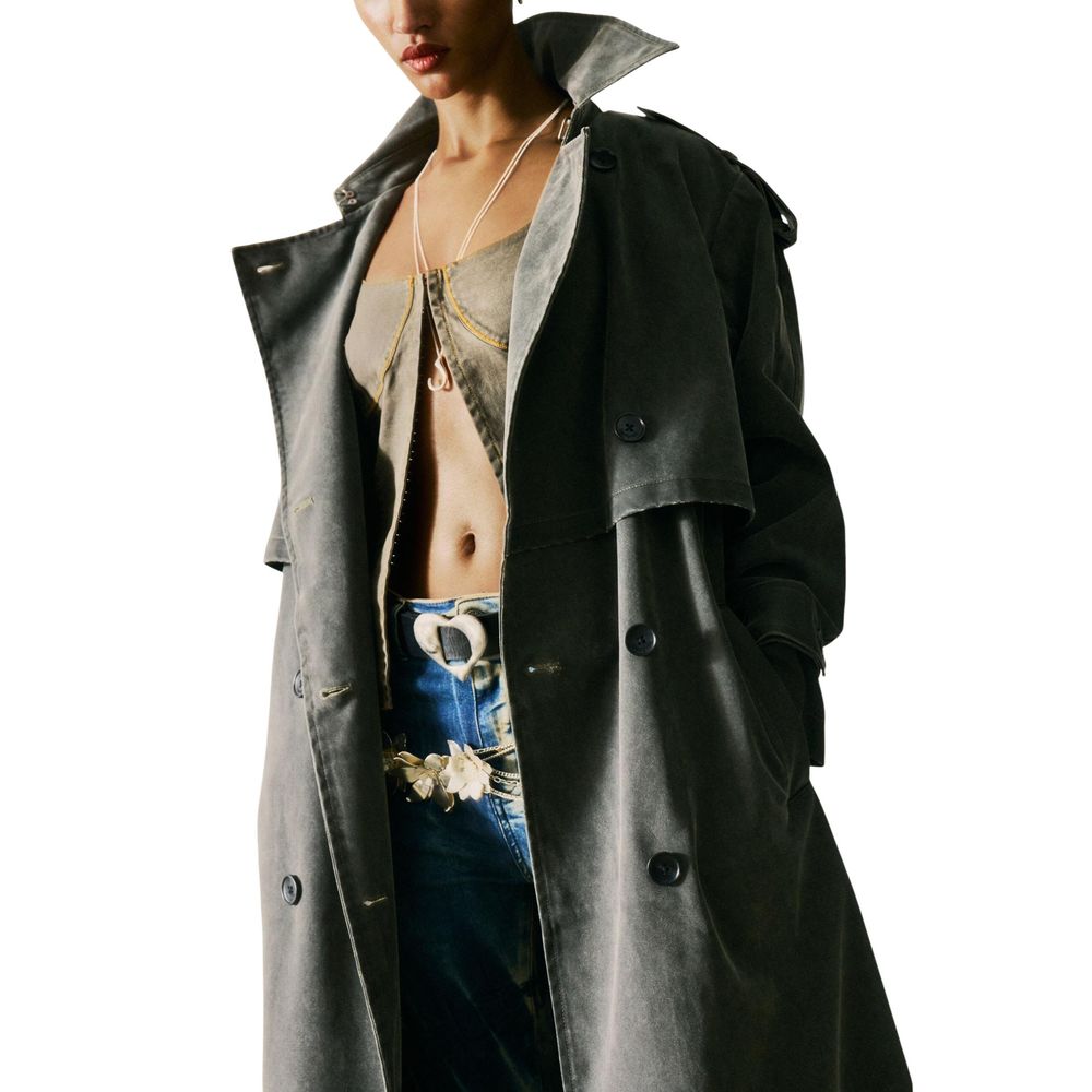 Desigual Gray Polyethylene Coat