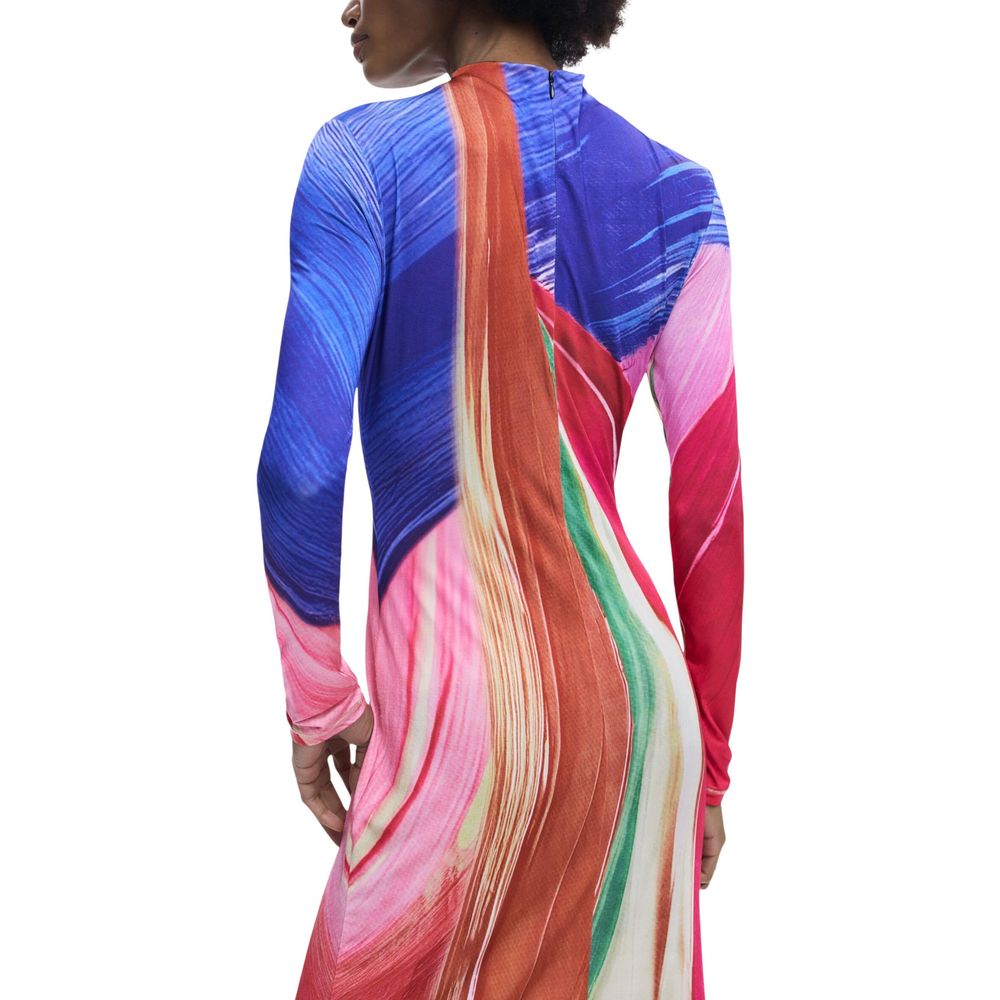 Desigual Purple Polyester Long Dress