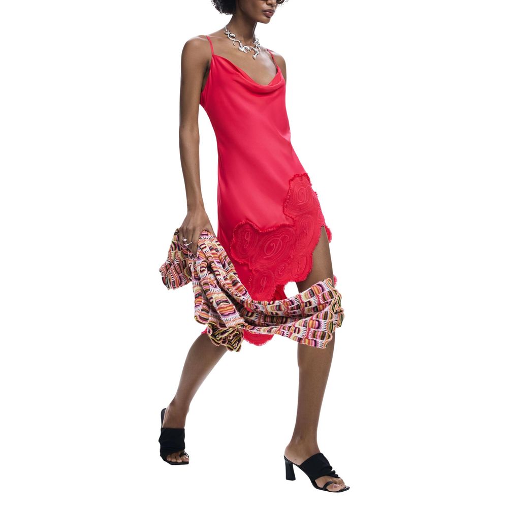 Desigual Pink Viscose Long Dress