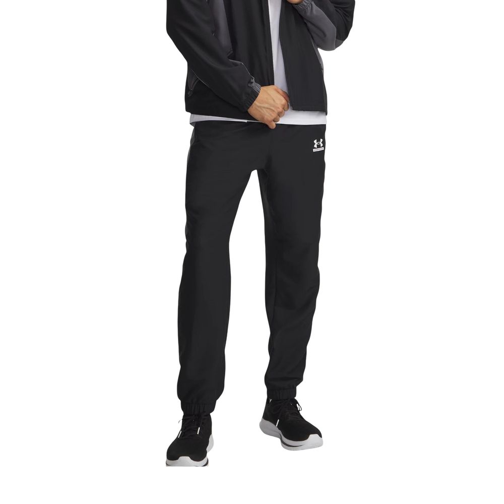Under Armour Black And White Polyester Joggers (Workout Pants)