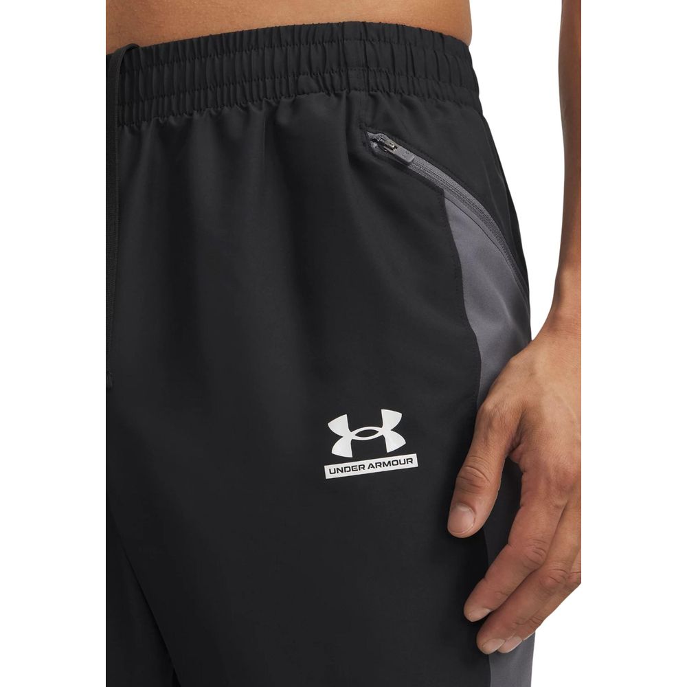 Under Armour Black And White Polyester Joggers (Workout Pants)