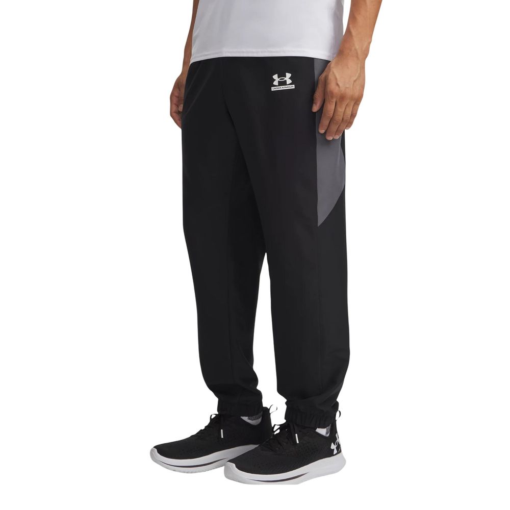 Under Armour Black And White Polyester Joggers (Workout Pants)