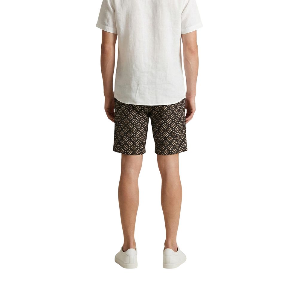 Gianni Lupo Black Cotton Bermuda Shorts