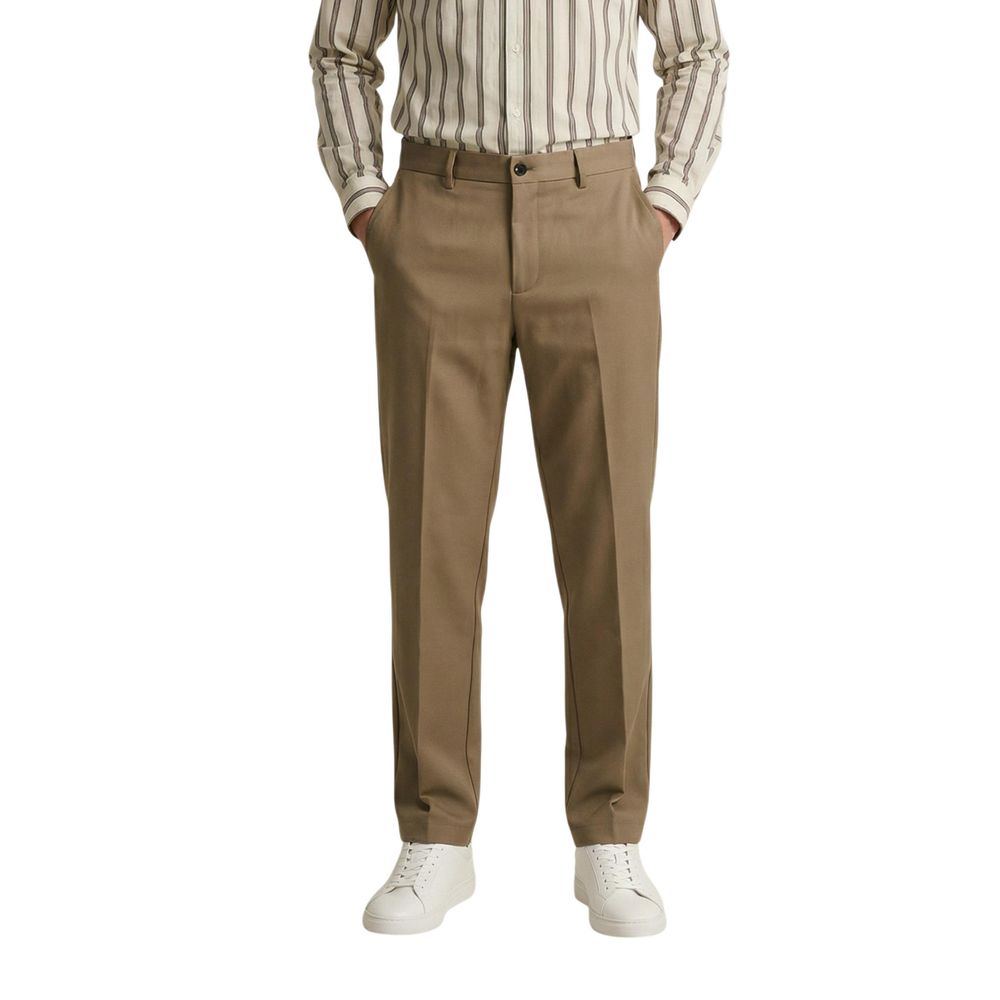 Gianni Lupo Beige Polyester Skinny Pants
