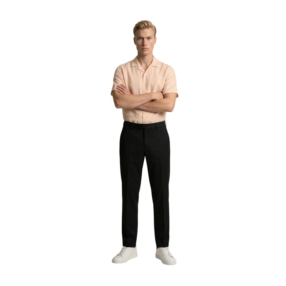 Gianni Lupo Black Polyester Skinny Pants