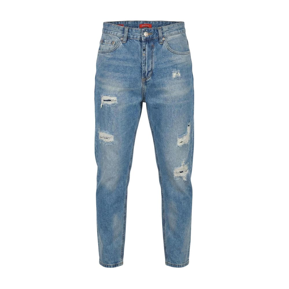 Gianni Lupo Blue Cotton Skinny Jeans