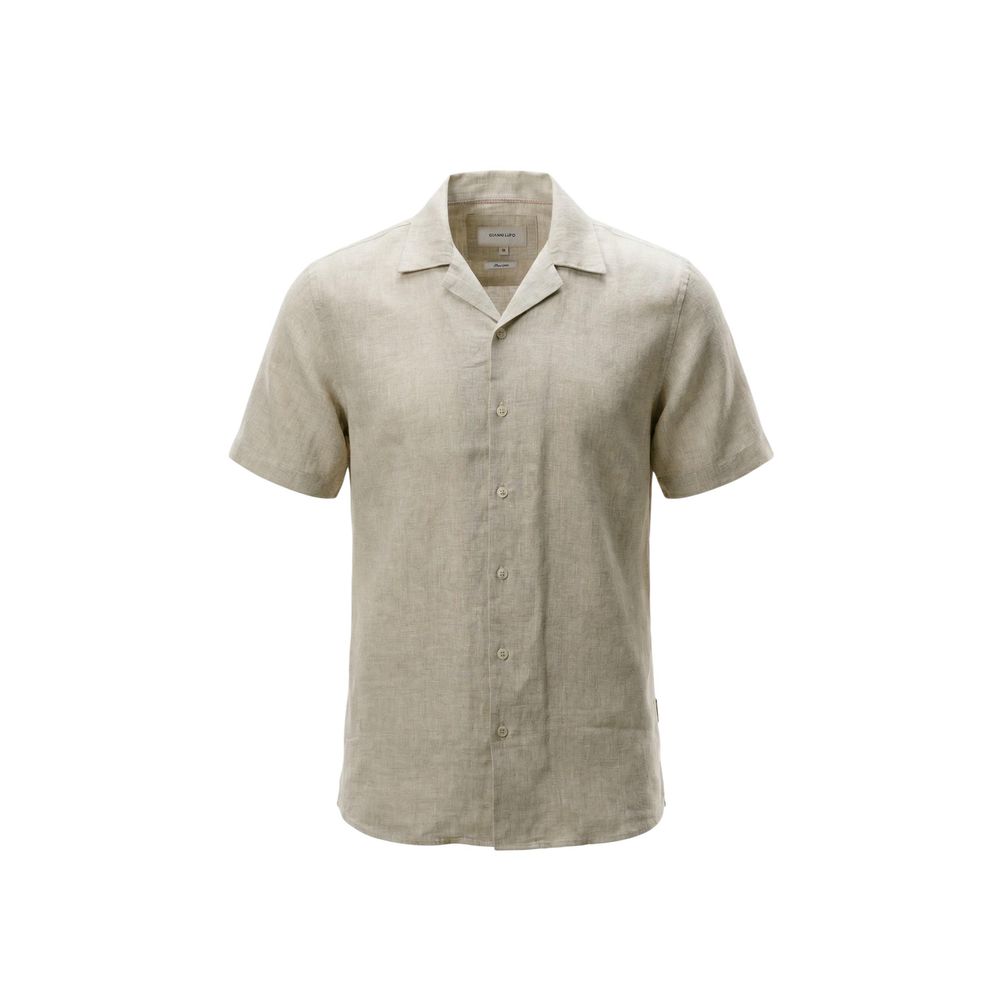 Gianni Lupo Beige Linen Shortsleeve Shirt