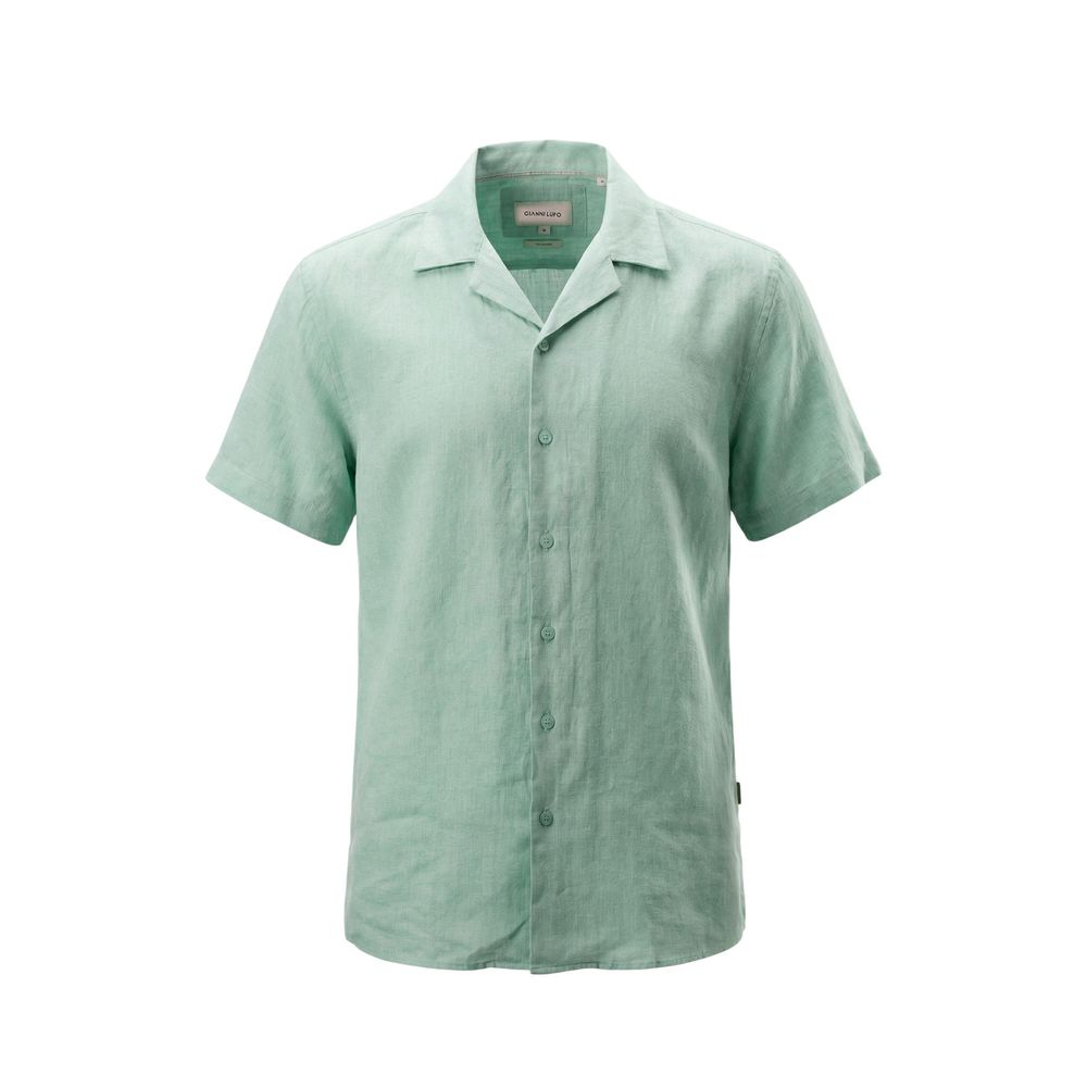Gianni Lupo Green Linen Shortsleeve Shirt