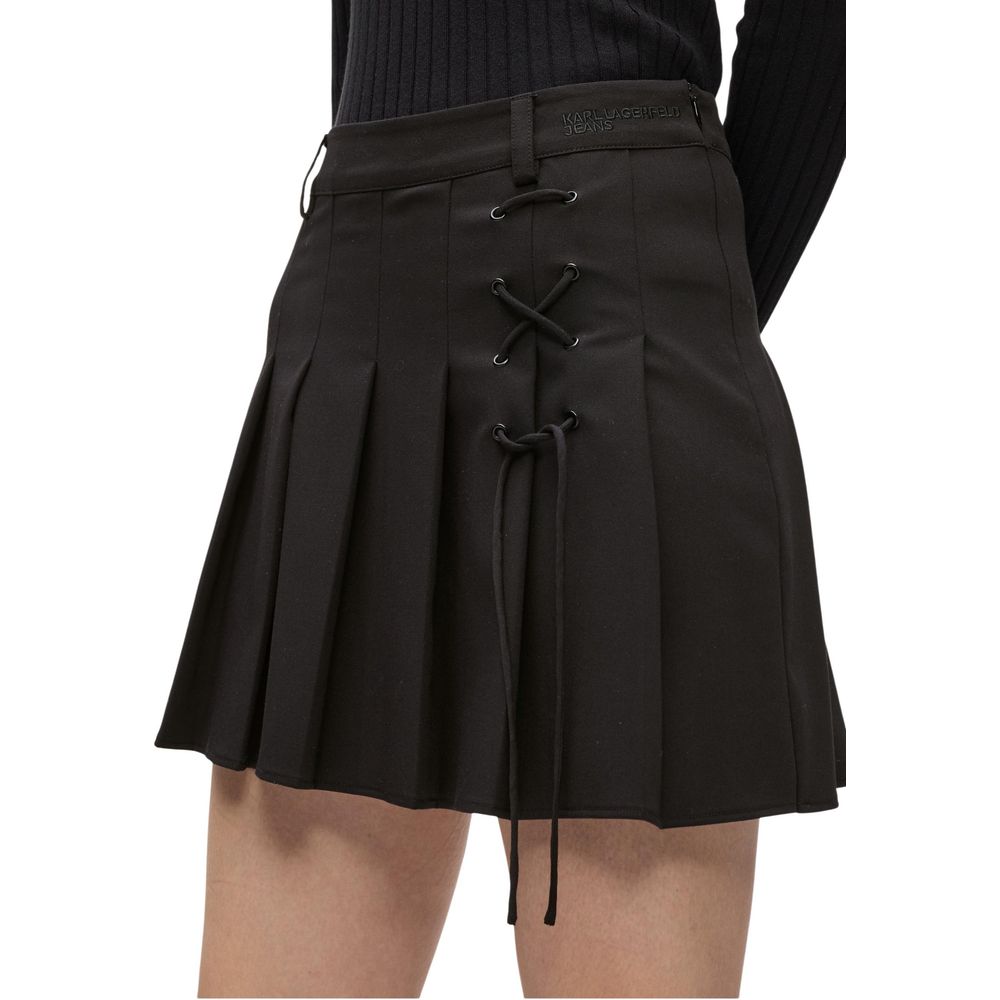 Karl Lagerfeld Black Polyester Mini Skirt