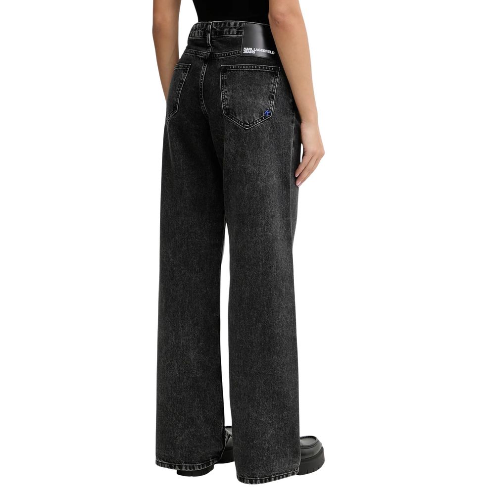 Karl Lagerfeld Black Recycled Cotton Relaxed Fit Jeans