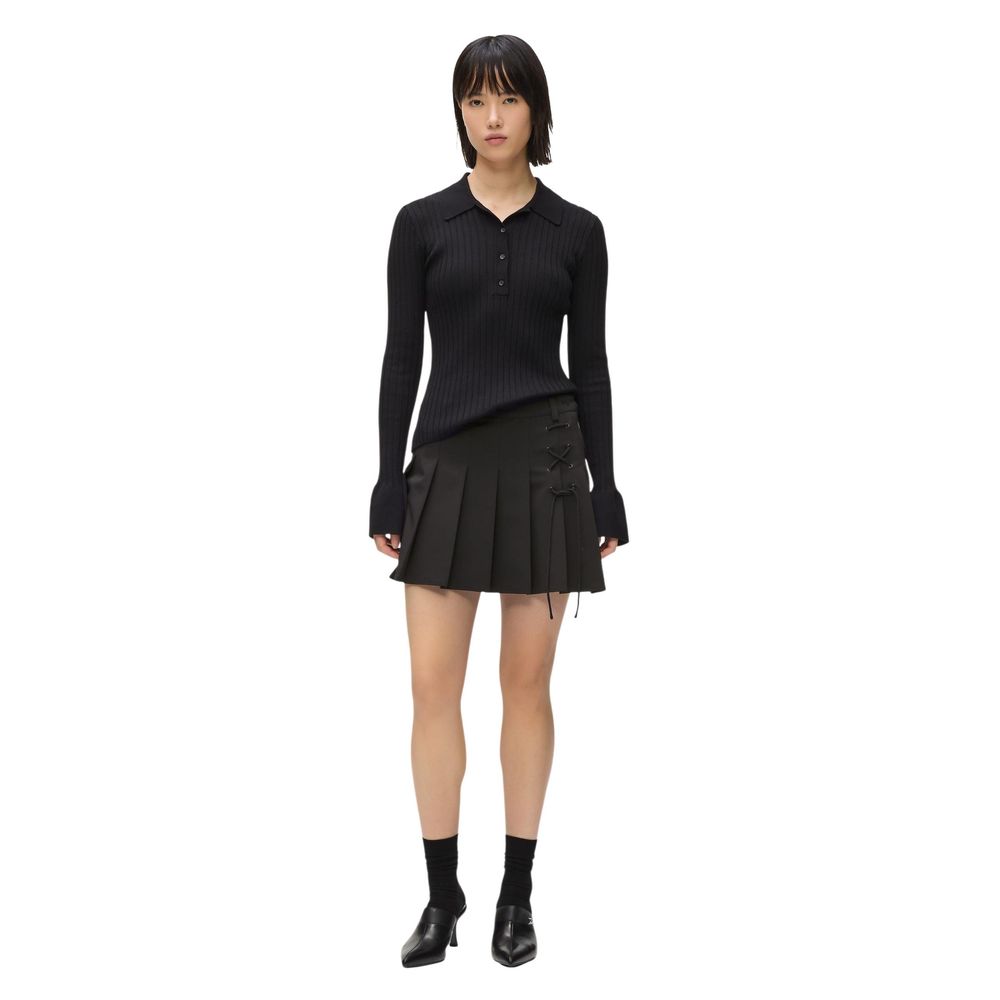 Karl Lagerfeld Black Polyester Mini Skirt