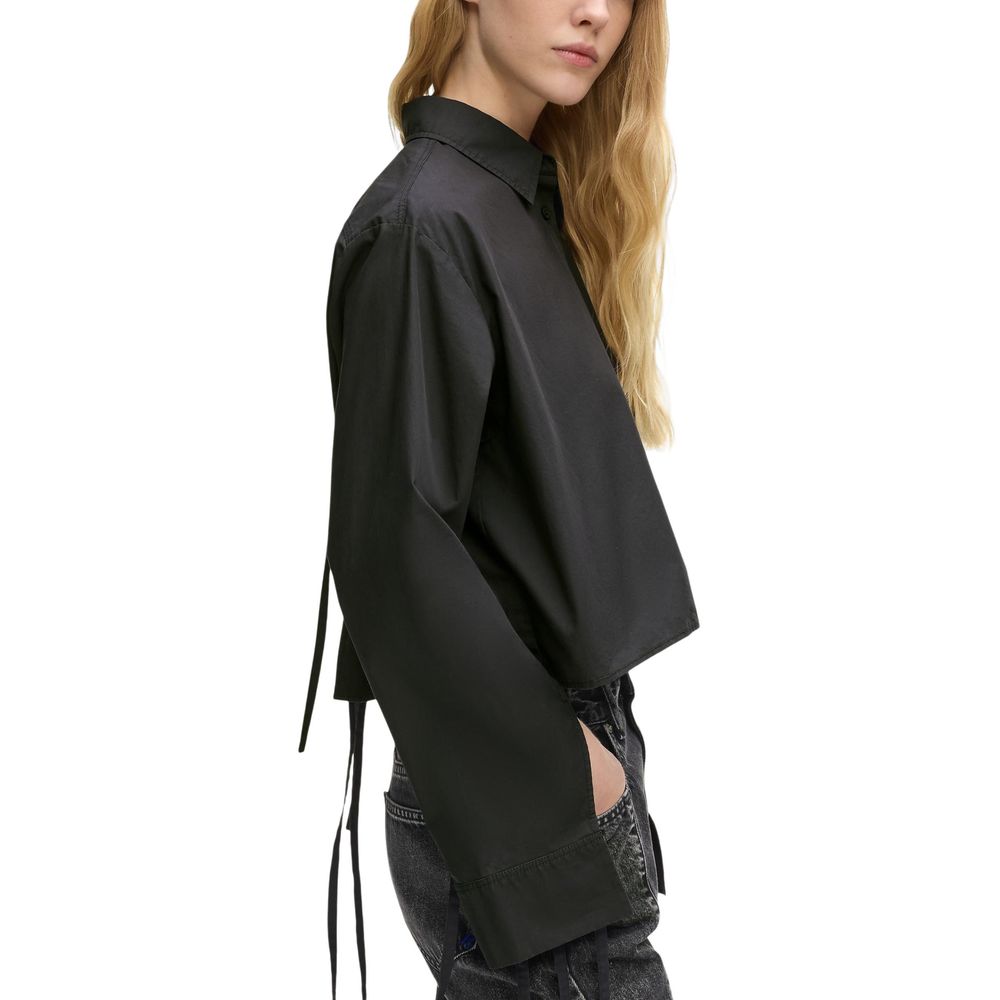 Karl Lagerfeld Black Organic Cotton Blouse
