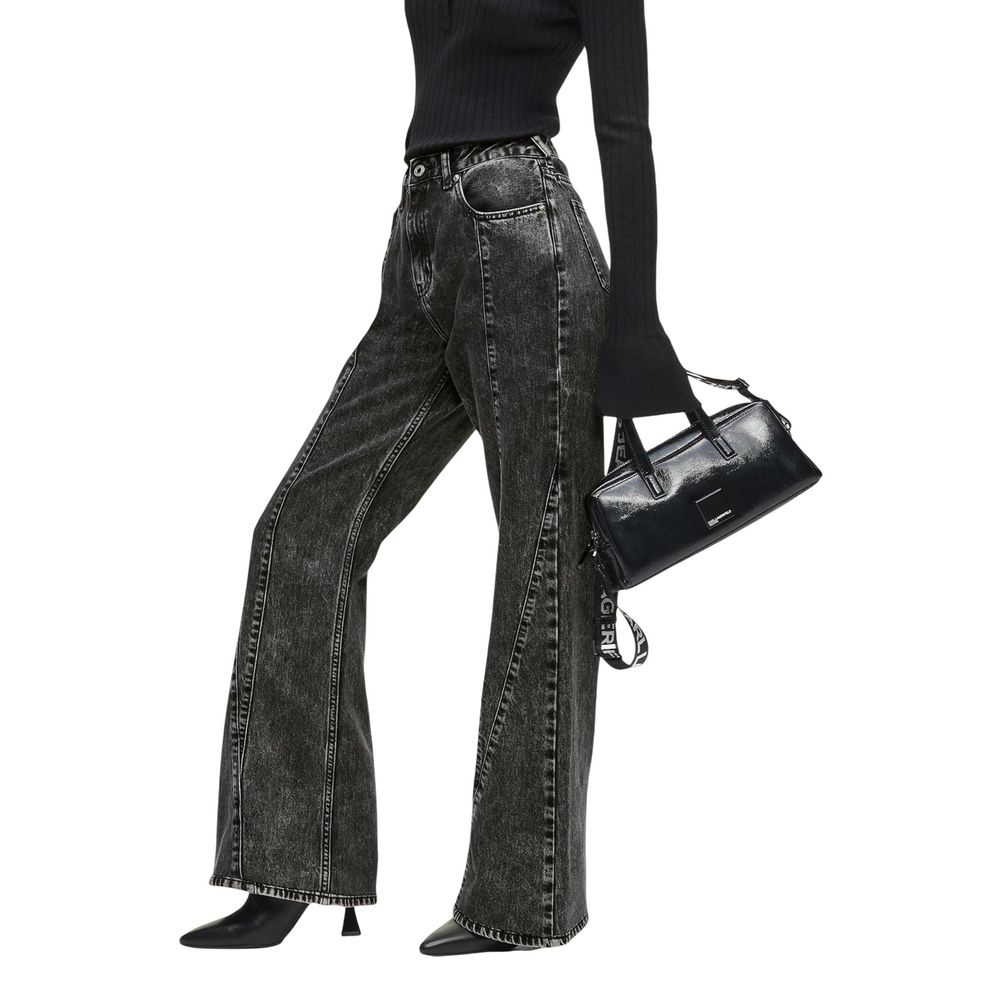 Karl Lagerfeld Black Recycled Cotton Mom Jeans