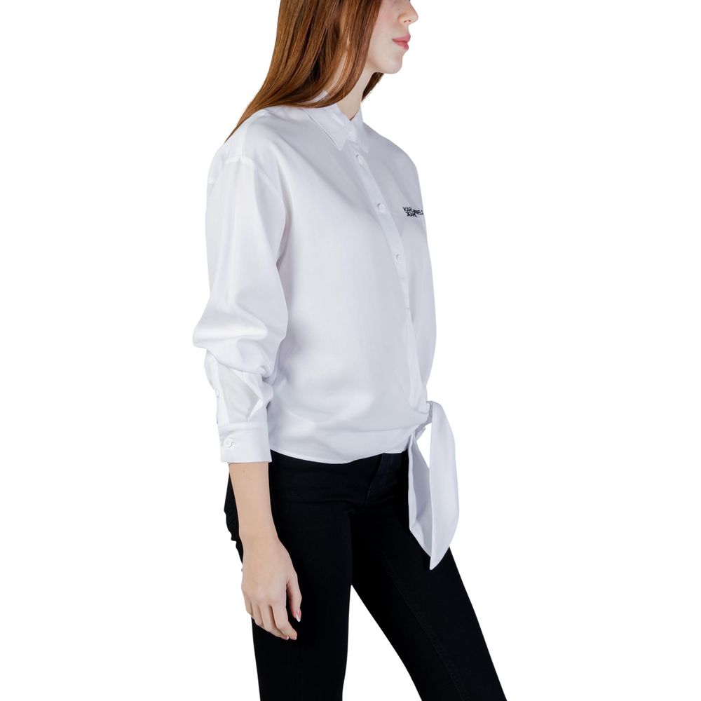 Karl Lagerfeld White Lyocell Blouse