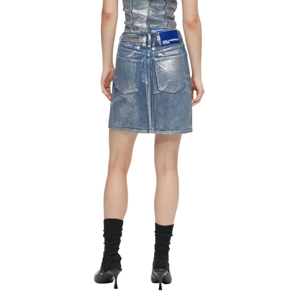 Karl Lagerfeld Bicolor Cotton Mini Skirt