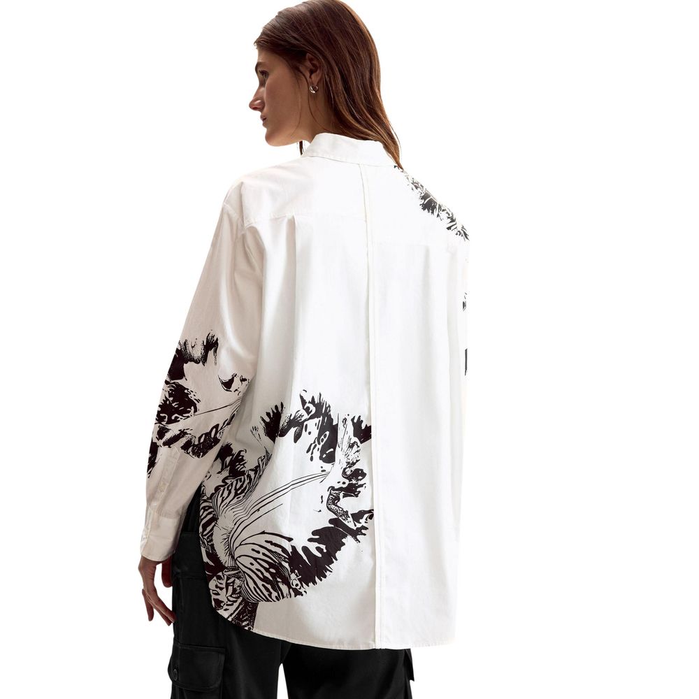 Desigual White Cotton Blouse
