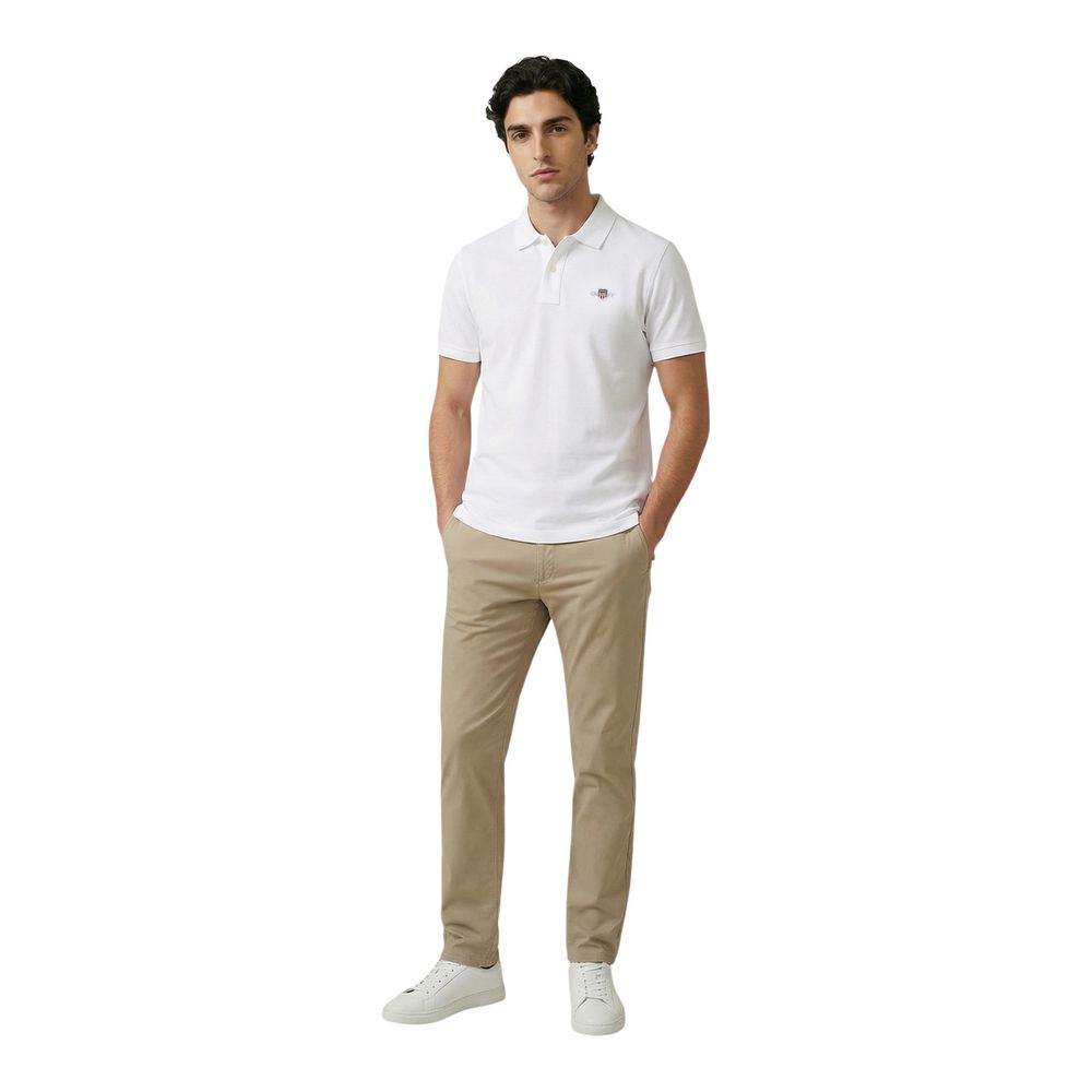 Gant White Cotton Polo Shirt