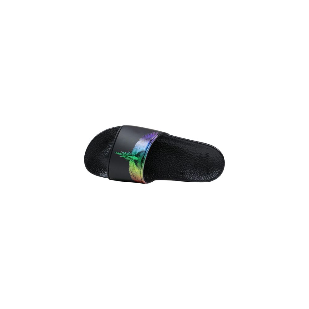 County of Milan Black Synthetic Slippers