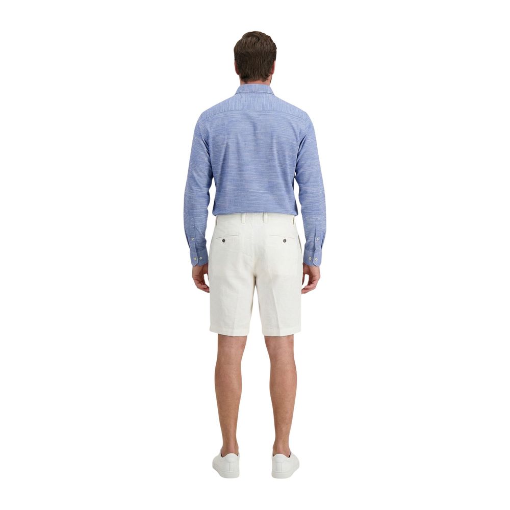 Borghese White Linen Bermuda Shorts