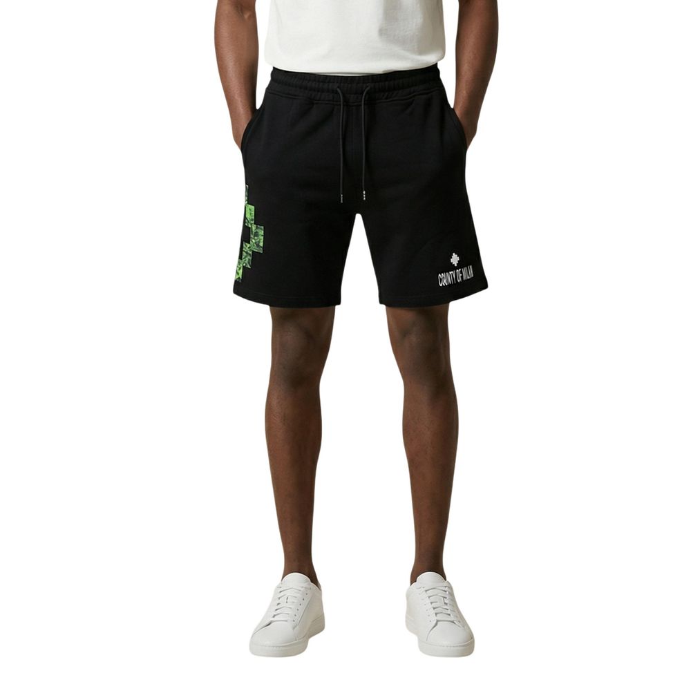 County of Milan Black Cotton Bermuda Shorts