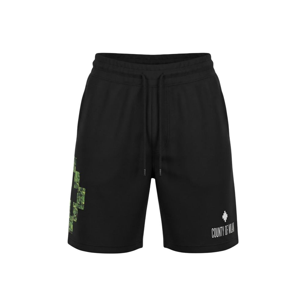 County of Milan Black Cotton Bermuda Shorts