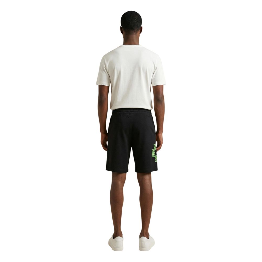 County of Milan Black Cotton Bermuda Shorts