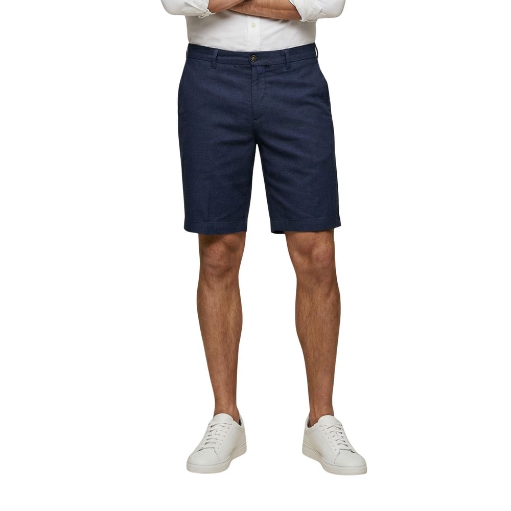 Borghese Blue Linen Bermuda Shorts