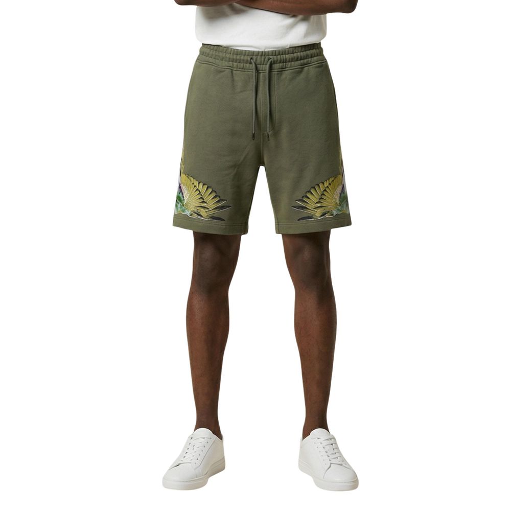 County of Milan Green Cotton Bermuda Shorts