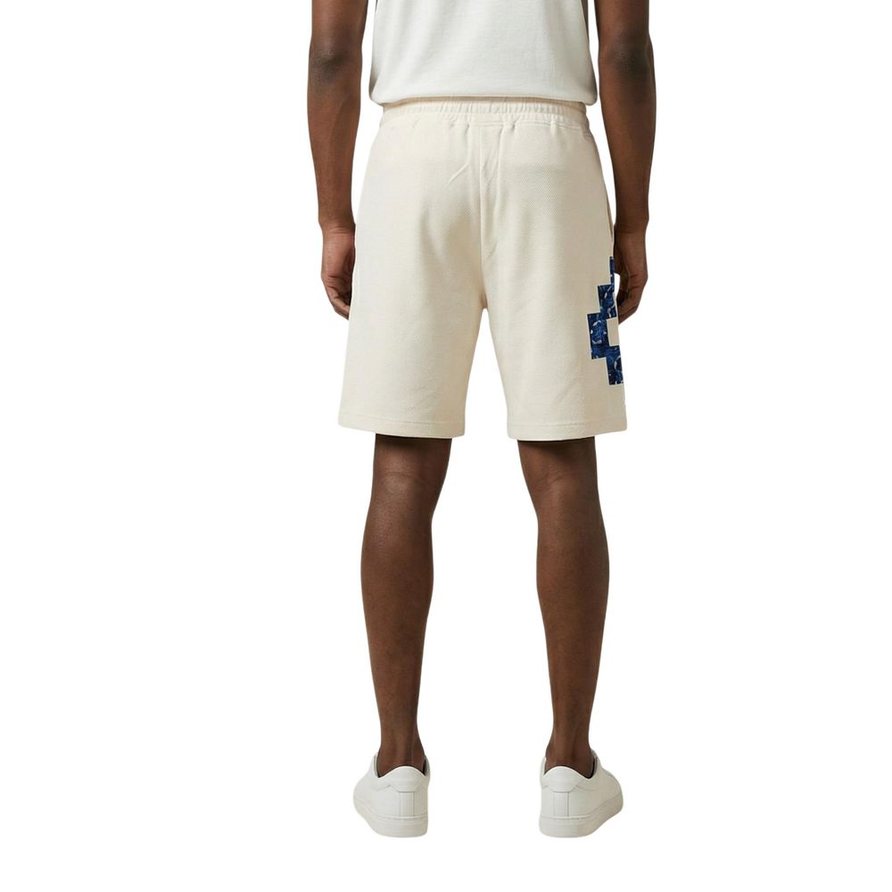 County of Milan Cream Cotton Bermuda Shorts