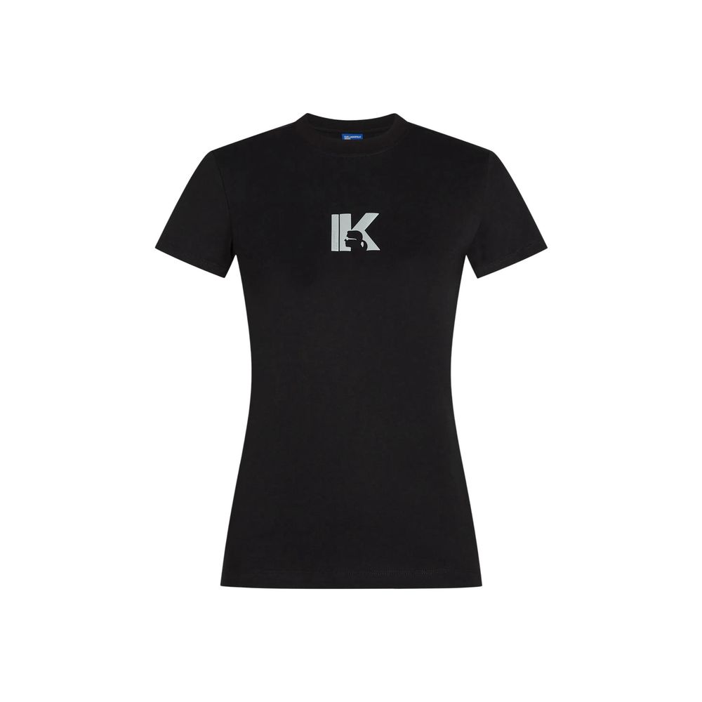 Karl Lagerfeld Black Cotton T-Shirt