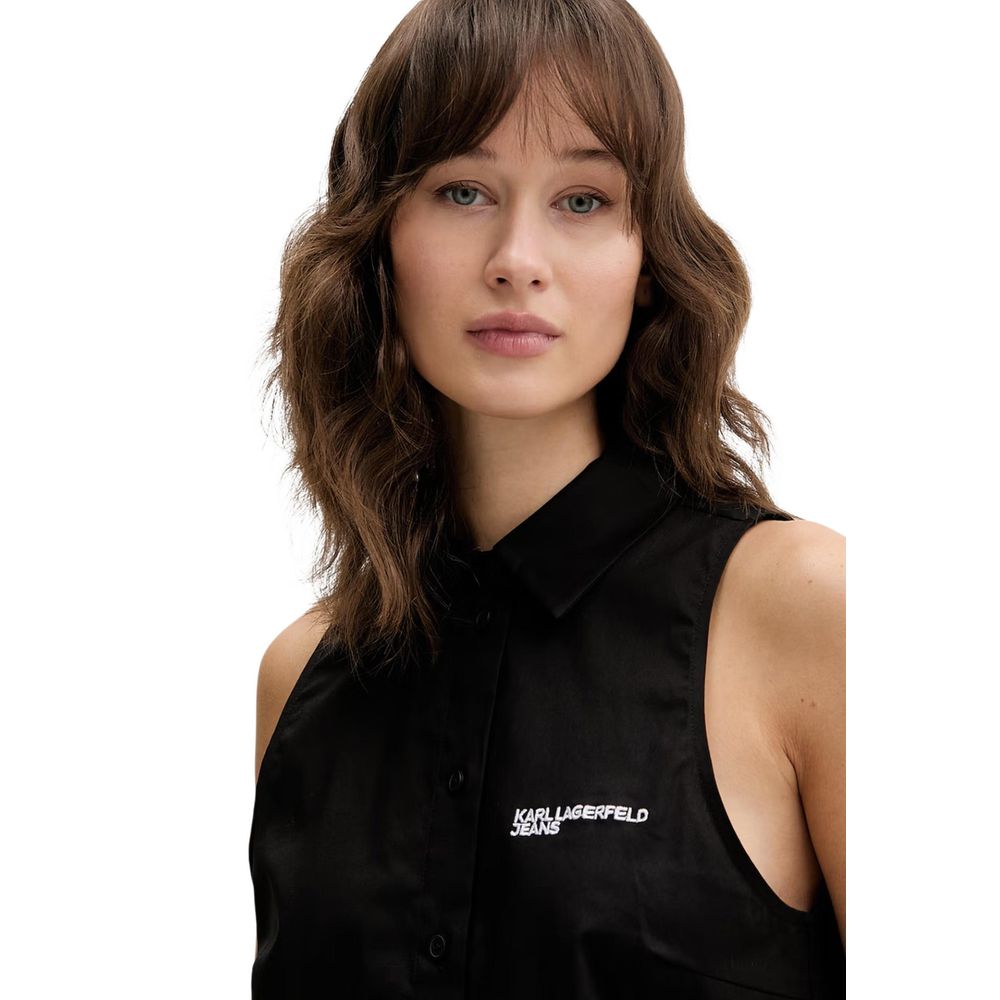 Karl Lagerfeld Black Cotton Shortsleeve Shirt