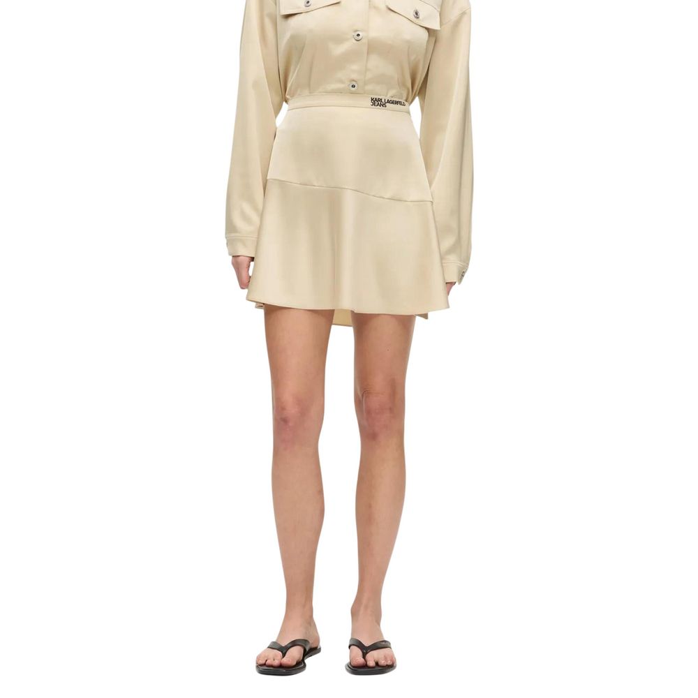 Karl Lagerfeld Beige Polyester Mini Skirt