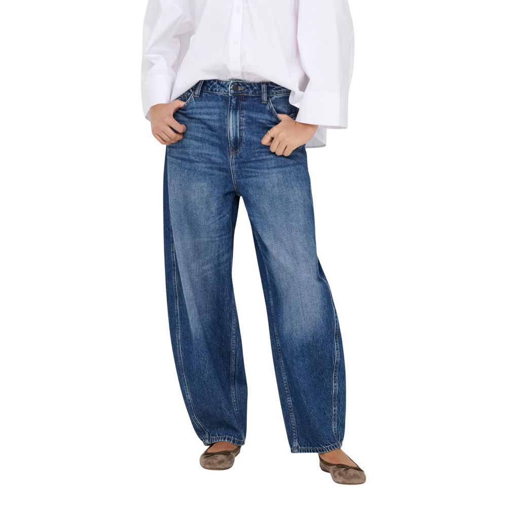 Jacqueline De Yong Blue Cotton Mom Jeans